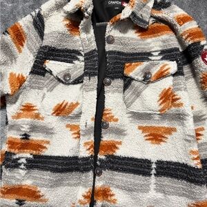 Canada Weather Gear Fleece Jacket with Orange and Black